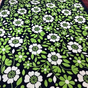 Vera Bradley Floral Throw Plush Fleece Blanket Navy Green White Cozy Soft 48x75